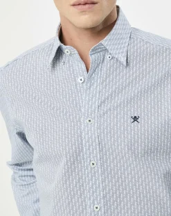 Chemise Slim Fit Vague imprimée bleue-Hackett London Discount