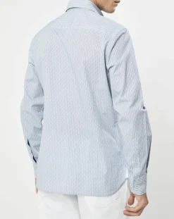 Chemise Slim Fit Vague imprimée bleue-Hackett London Discount