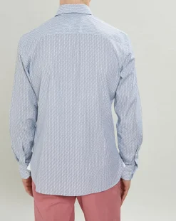 Chemise Slim Fit Vague imprimée bleue-Hackett London Discount