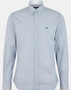 Chemise Slim Fit Vague imprimée bleue-Hackett London Discount