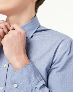 Chemise Slim Fit Valise imprimée bleue-Hackett London