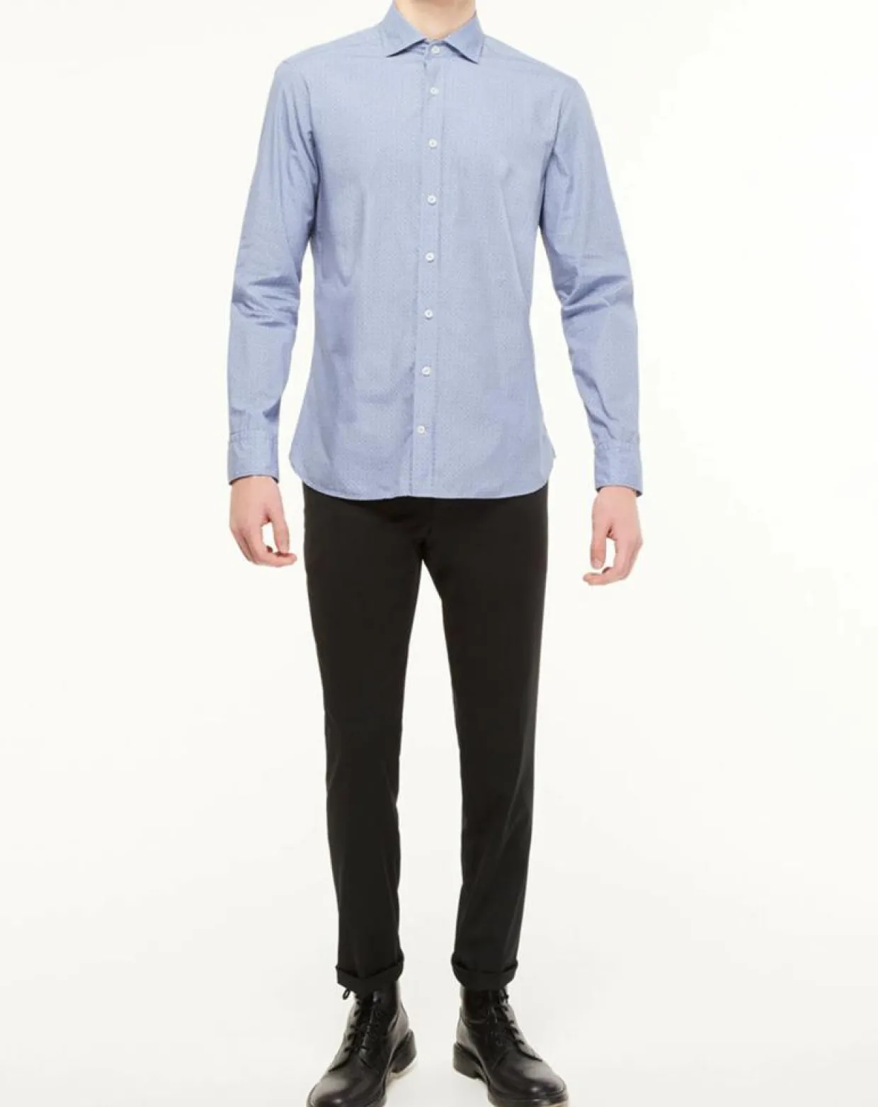 Chemise Slim Fit Valise imprimée bleue-Hackett London
