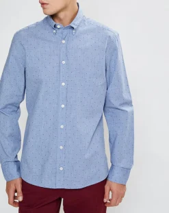 Homme Hackett London Chemises^Chemise Slim Fit Wash fil coupé bleue