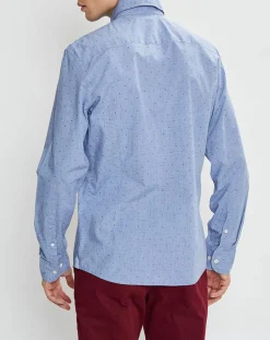 Homme Hackett London Chemises^Chemise Slim Fit Wash fil coupé bleue