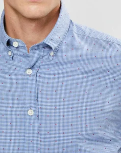 Homme Hackett London Chemises^Chemise Slim Fit Wash fil coupé bleue