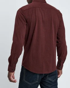 Homme Dockers Chemises^Chemise Slim Flex motifs rouge foncé/marine
