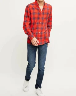 Homme Marc O'Polo Chemises^Chemise slim Pilou carreaux rouge/bleu