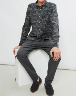 Chemise Slim Side imprimé militaire grise-Hartford New