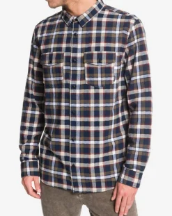 Homme Quiksilver Chemises^Chemise Snap Down à carreaux bleu marine/beige/écru