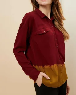 Femme Idano Chemises^Chemise Teophane Bicolore bordeaux