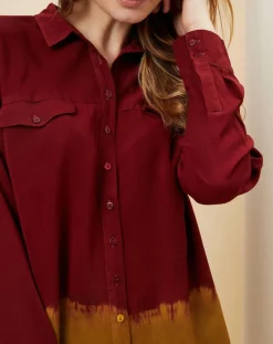 Femme Idano Chemises^Chemise Teophane Bicolore bordeaux