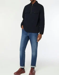 Chemise vareuse en Coton mélangé Nicket bleu marine-Galeries Lafayette