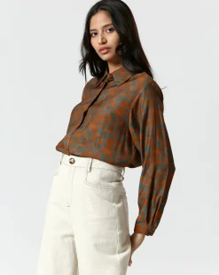 Femme The Korner Chemises^Chemise Zoé gris/marron