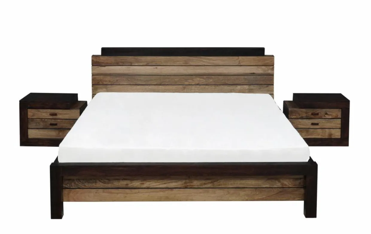 Chevet bois bicolore - débord gauche Naturel - 54x38x42 cm-Bois & Chiffons Hot