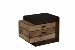 Chevet bois bicolore - débord gauche Naturel - 54x38x42 cm-Bois & Chiffons Hot