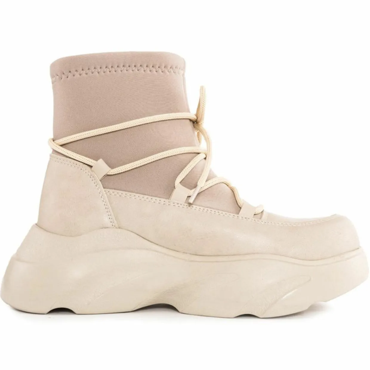 Chunky bottines beiges - Talon 6 cm-Lab78 Online