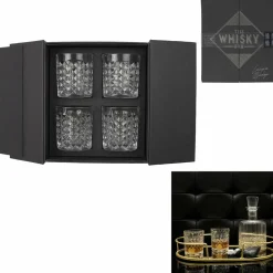 Coffret 4 verres à Whisky transparent-Home Deco Factory Clearance
