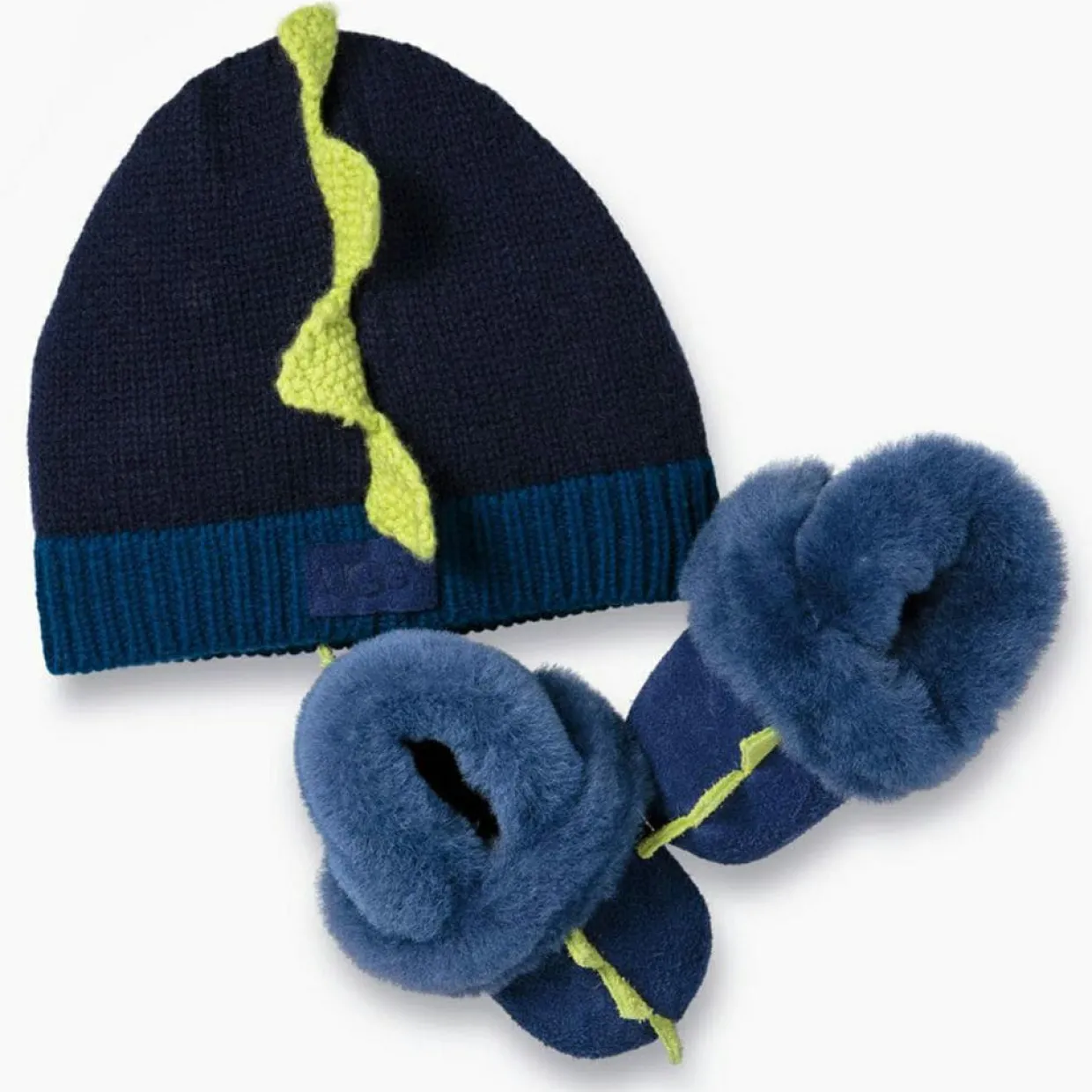 Enfant Ugg Bébé^Coffret bonnet & bottines en Peau de Mouton Dydo bleu