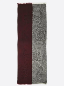 Coffret écharpe à motif cachemire merlot - 180x68 cm-Devred Hot
