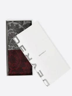 Coffret écharpe à motif cachemire merlot - 180x68 cm-Devred Hot