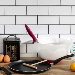 Coffret crépière induction avec ustensiles noir/blanc - 44.5x28.5 cm-Lily Cook Best