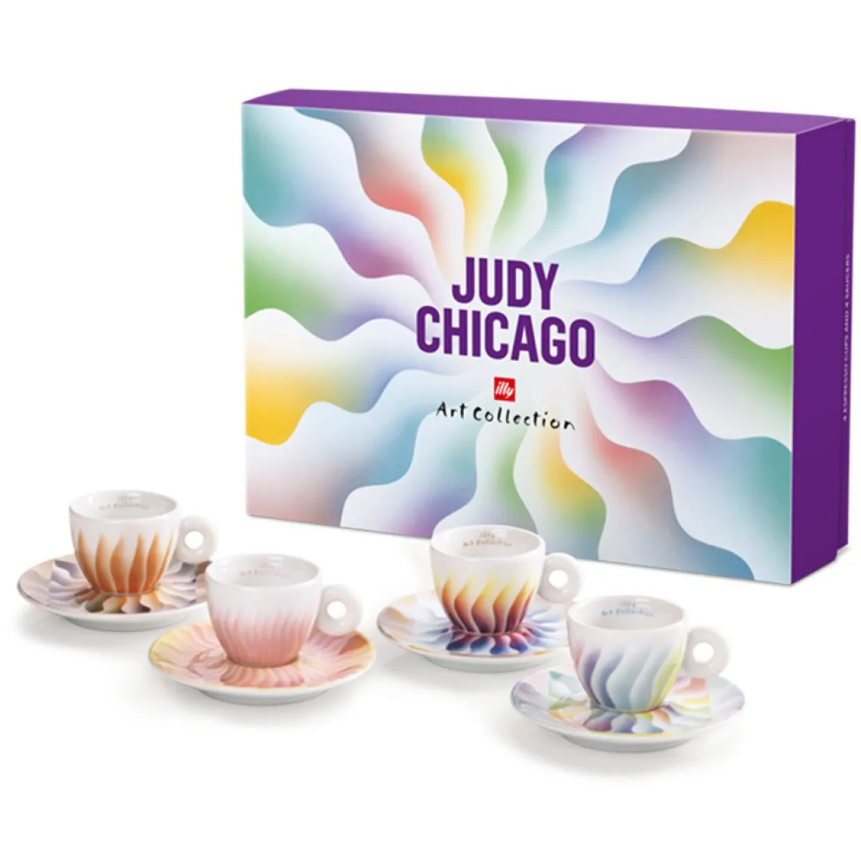 Coffret de 4 Tasses Cappucino en Porcelaine Judy Chicago - 170 ml-Illy Outlet