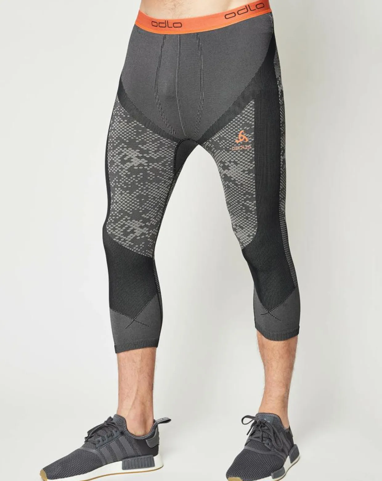 Homme Odlo Pantalons^Collant technique Blackcomb Evolution Warm gris béton/orange