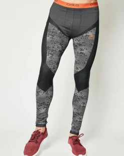 Homme Odlo Pantalons^Collant technique Blackcomb Evolution Warm gris béton/orange
