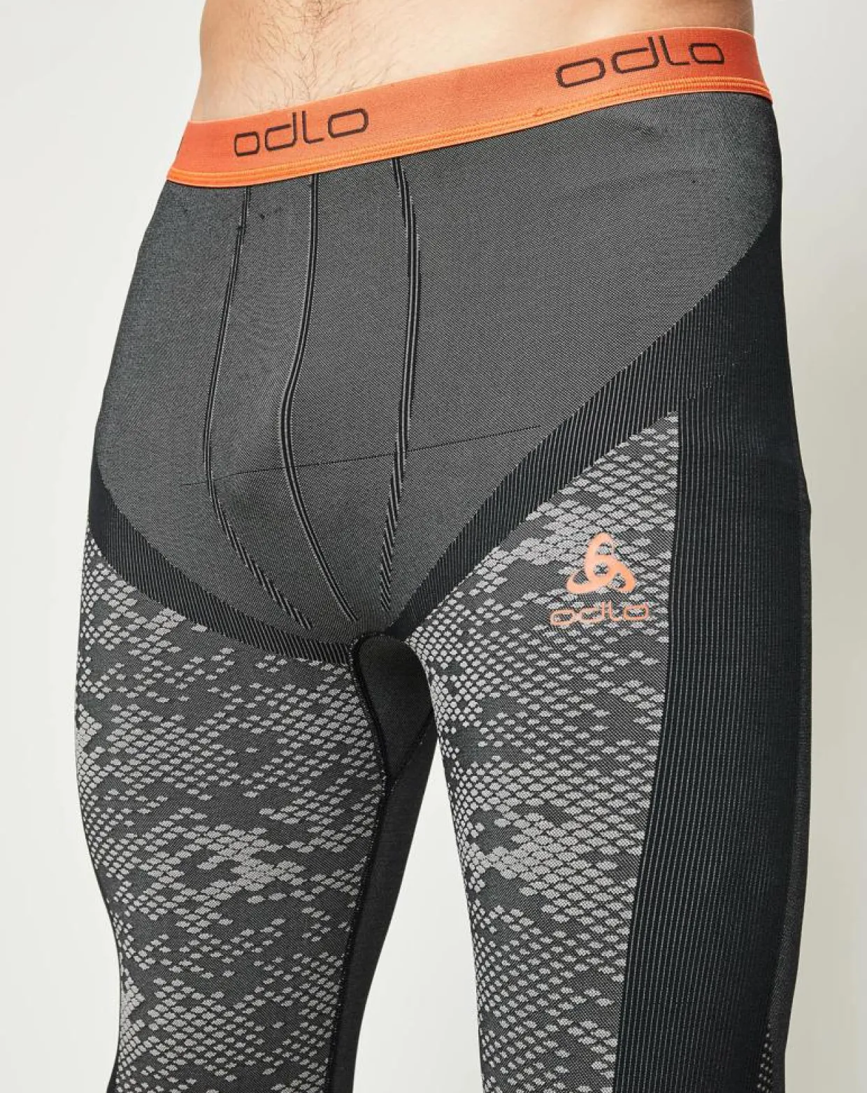 Homme Odlo Pantalons^Collant technique Blackcomb Evolution Warm gris béton/orange