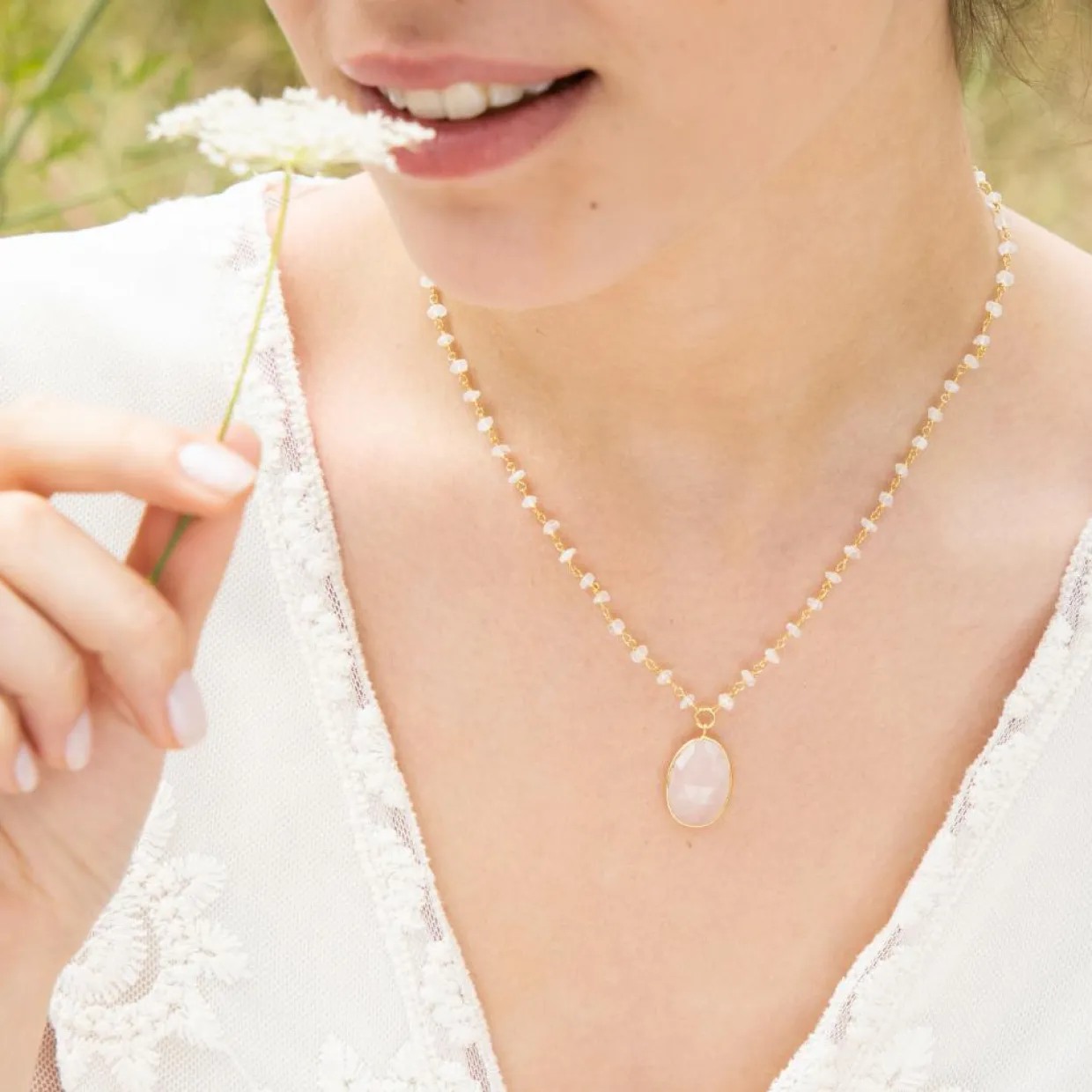 Femme Moonstone Colliers^Collier Adassa Quartz en laiton doré