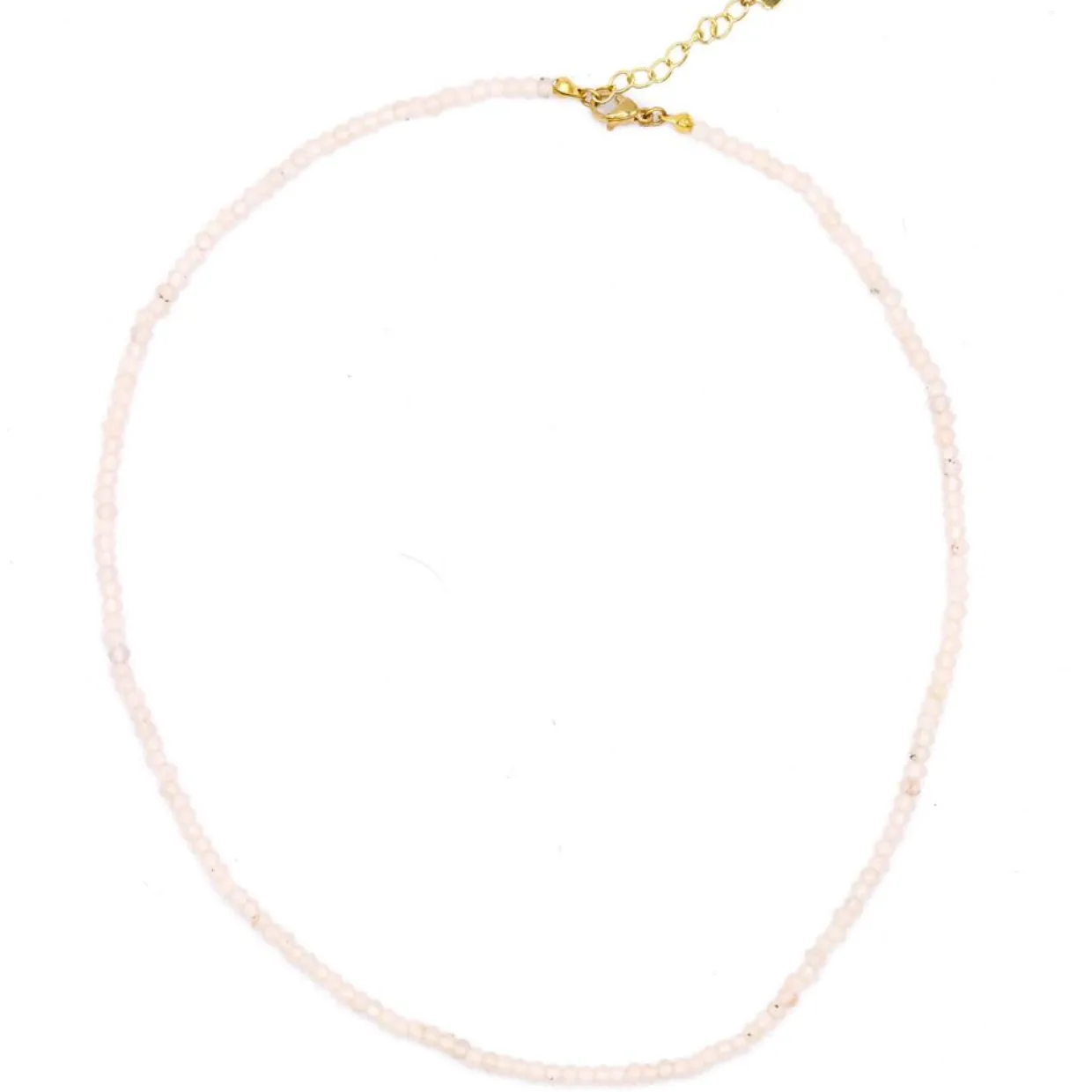 Collier Eléa Jade blanc en laiton doré-Moonstone Outlet