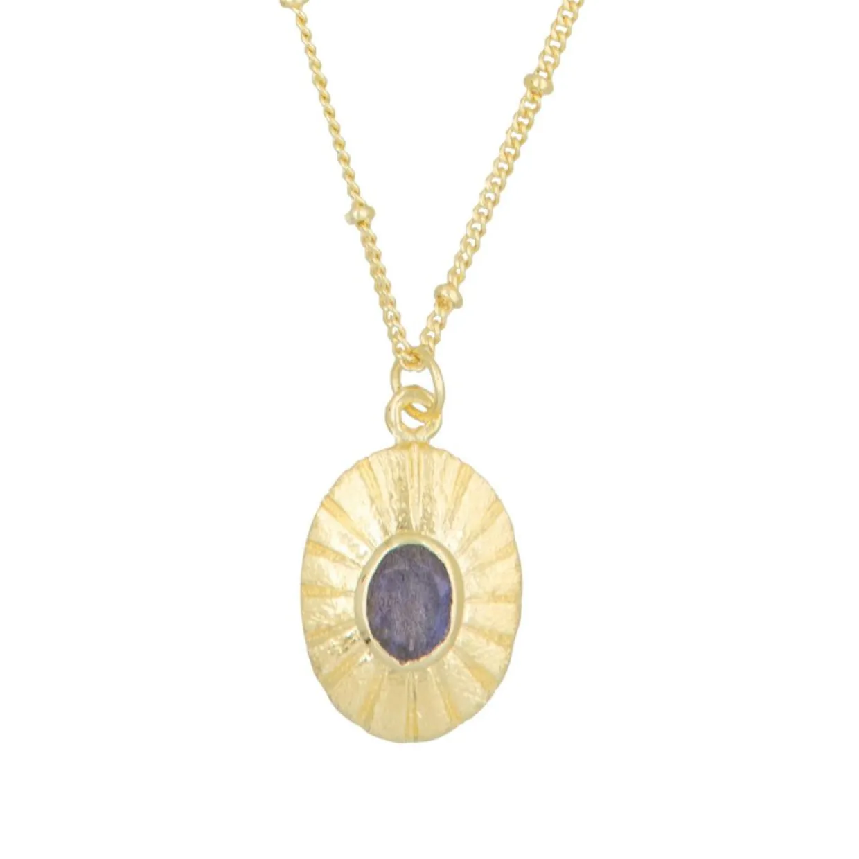 Collier Ezia Labradorite en laiton doré-Moonstone Hot