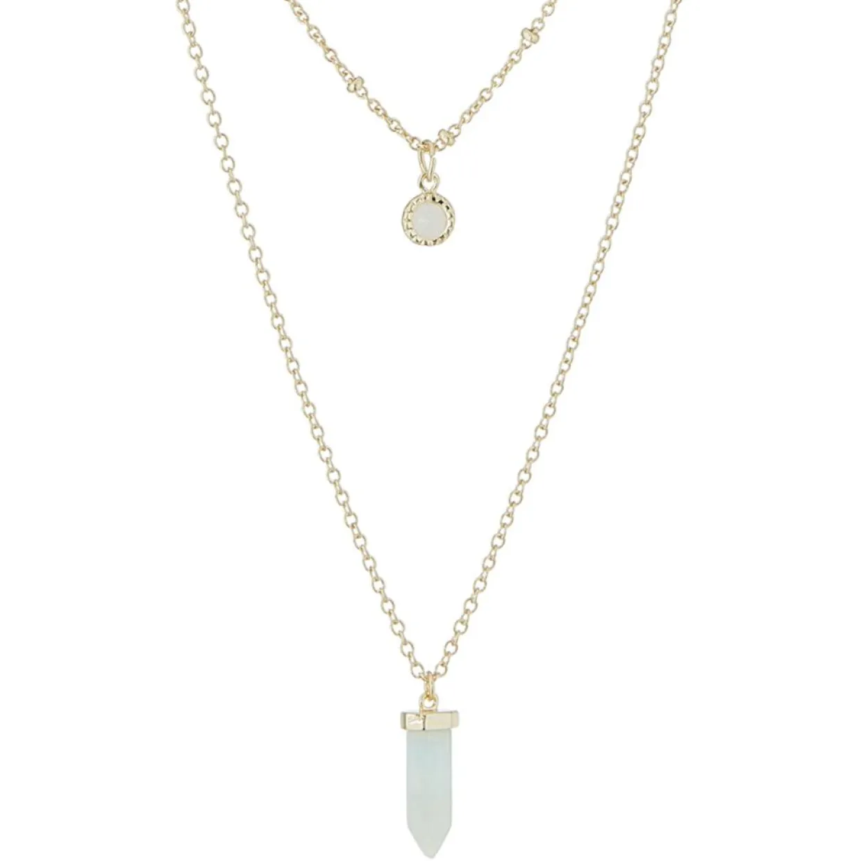Collier Gloriana Agate & Amazonite en laiton doré-Moonstone Hot