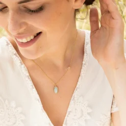 Collier Inés Quartz & Amazonite en laiton doré-Moonstone Discount