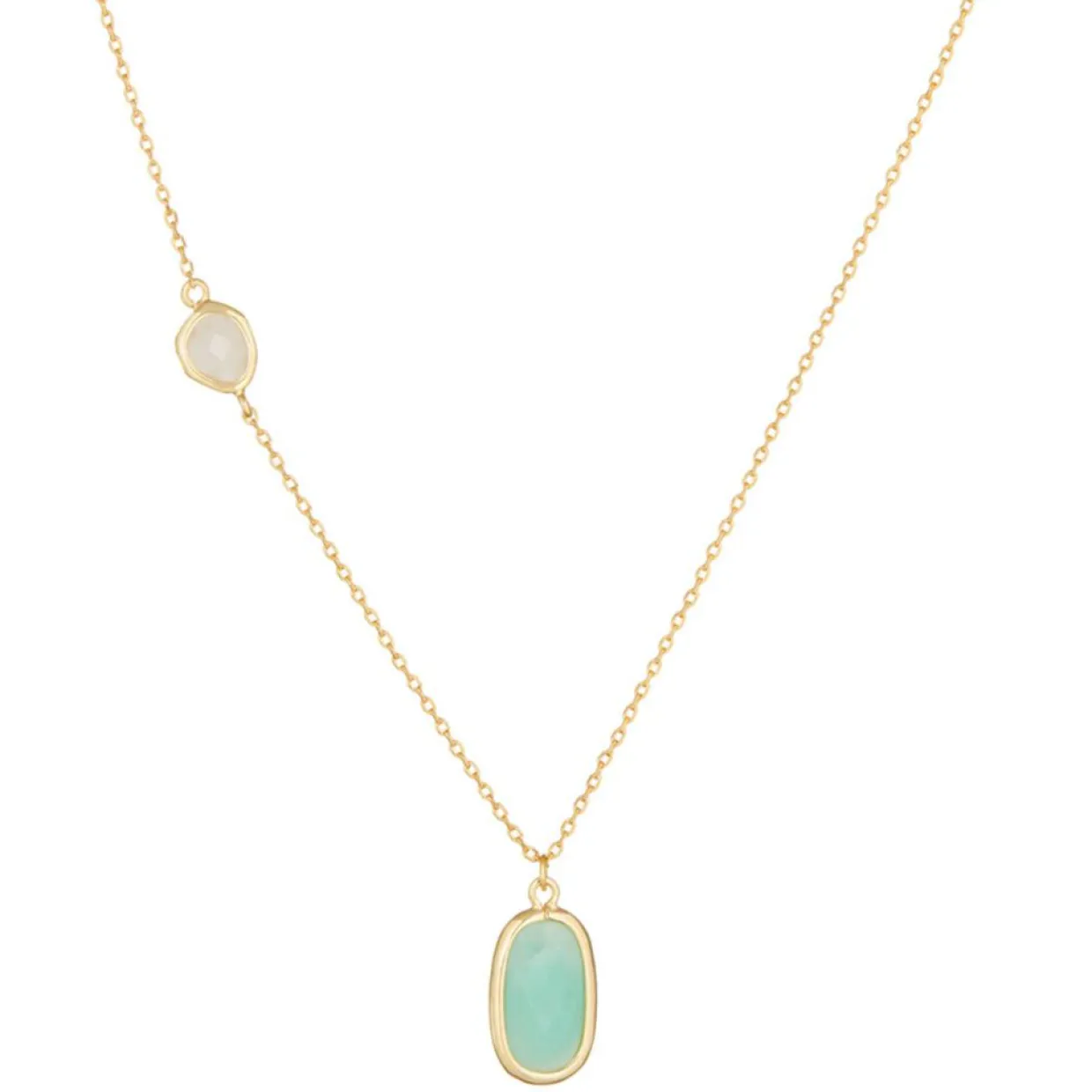 Collier Inés Quartz & Amazonite en laiton doré-Moonstone Discount