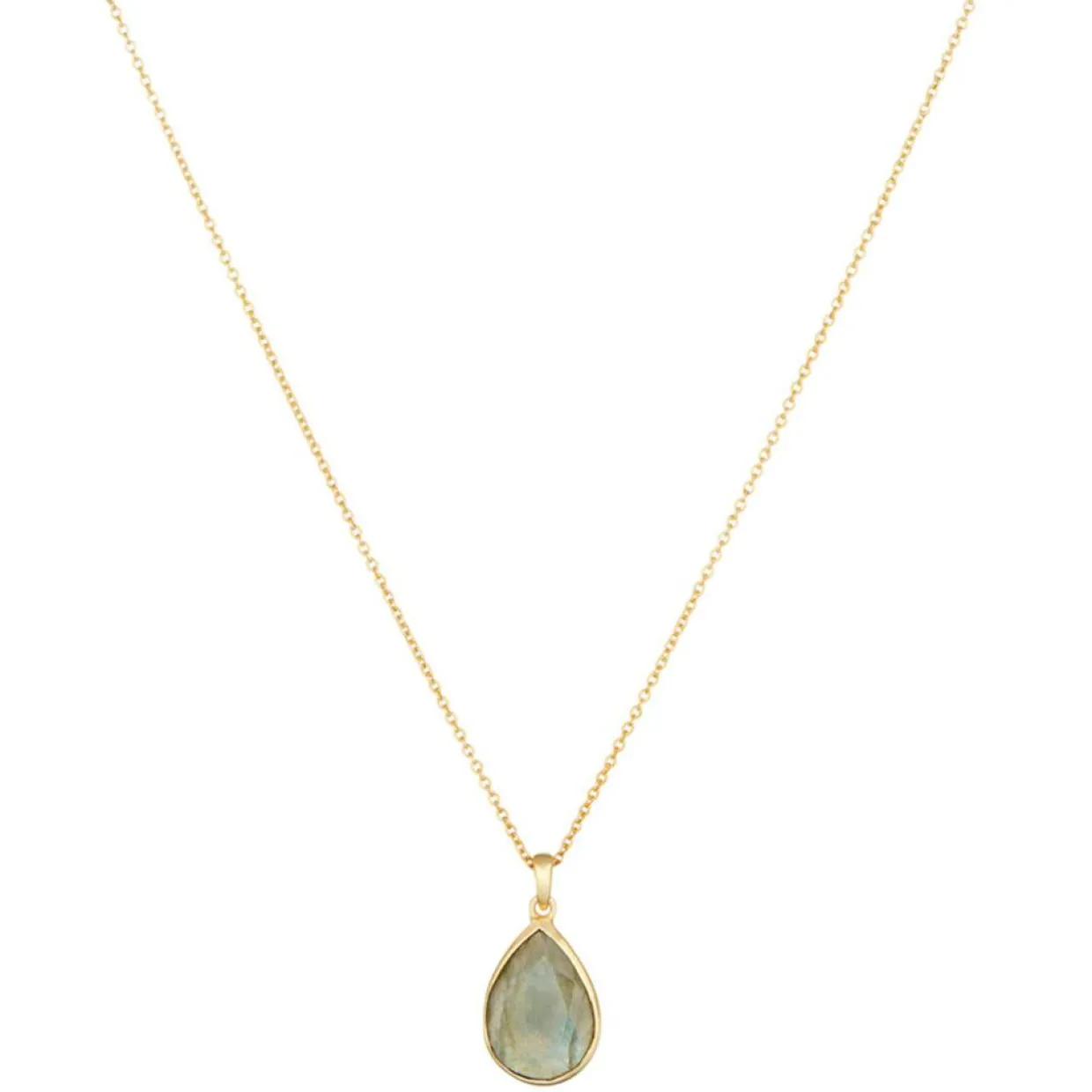 Collier Matéa Labradorite en laiton doré-Moonstone New