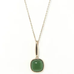 Collier Phybie Agate verte en laiton doré-Moonstone Clearance