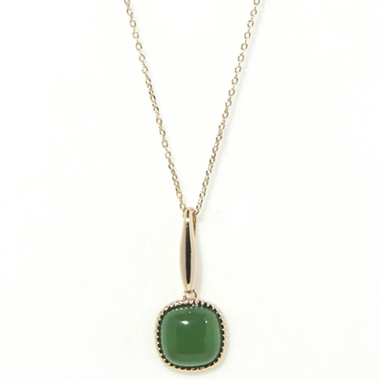 Collier Phybie Agate verte en laiton doré-Moonstone Clearance