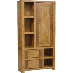 Colonne bois strié acacia verone marron - 68x35x165 cm-Bois & Chiffons Best