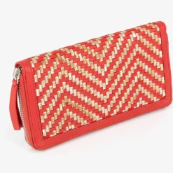 Femme Mellow Yellow Porte-Monnaie Et Portefeuilles^Compagnon en Cuir et Raphia Fypurse rouge - 19.5x11 cm