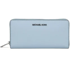 Femme Michael Kors Porte-Monnaie Et Portefeuilles^Compagnon en Cuir Jet Set Travel bleu - 10x20.5x2.5 cm