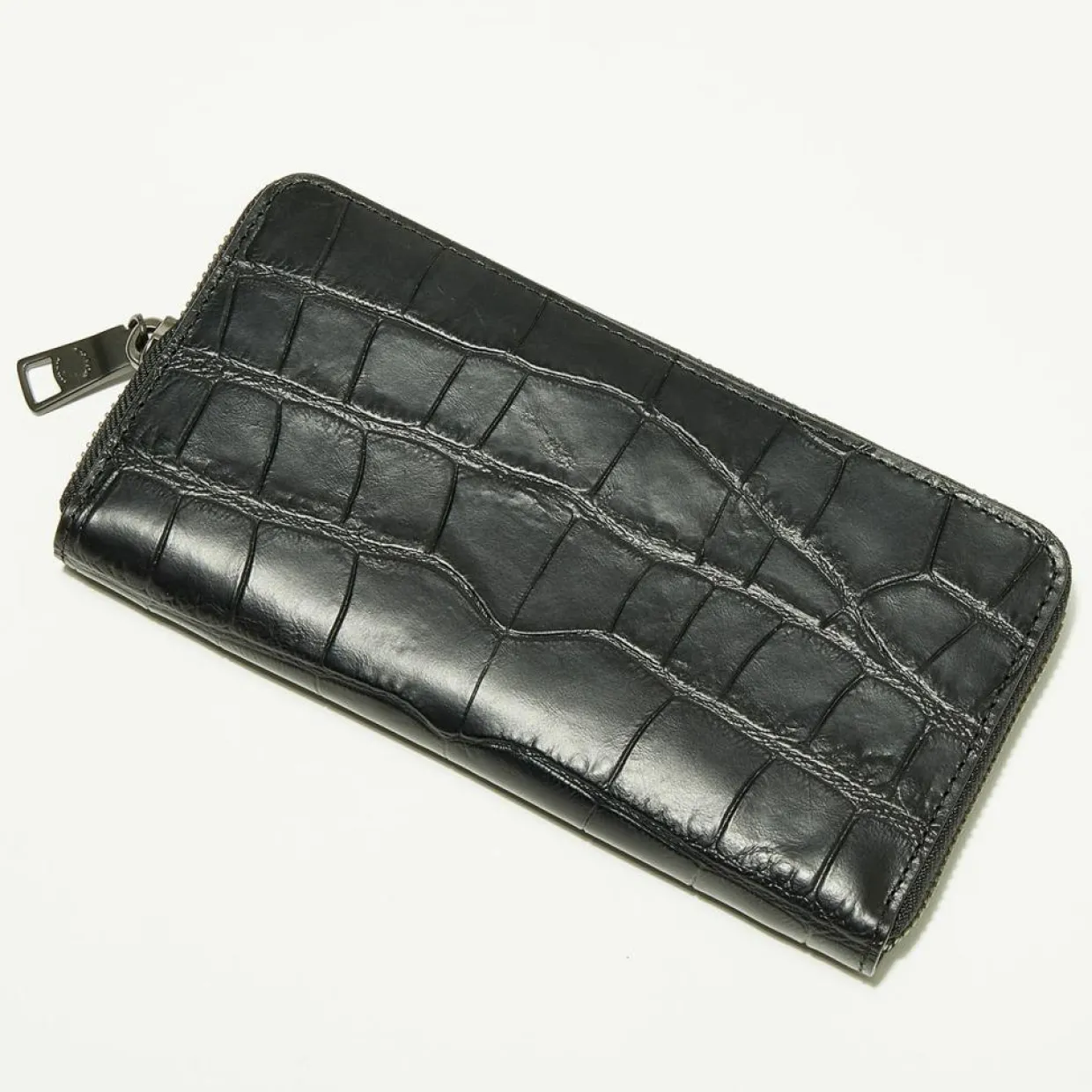 Homme Coach Portefeuilles^Compagnon Homme en Cuir croco Accordion noir - 9.9x18.9 cm