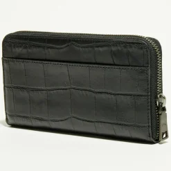 Homme Coach Portefeuilles^Compagnon Homme en Cuir croco Accordion noir - 9.9x18.9 cm