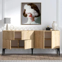 Wooden Art Meubles De Rangement^Console Laika chêne saphir - 180x80x40 cm