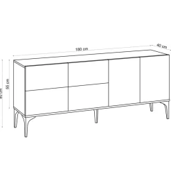 Wooden Art Meubles De Rangement^Console Laika chêne saphir - 180x80x40 cm