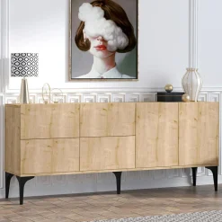 Wooden Art Meubles De Rangement^Console Laika chêne saphir - 180x80x40 cm