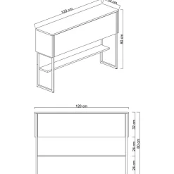 Wooden Art Tables^Console Luxe travertin/doré - 120x80x30 cm
