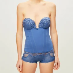 Corset Amethyst en Soie mélangée denim-La Perla