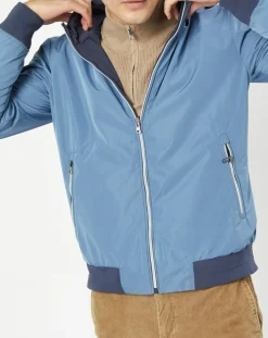 Coupe-vent réversible à capuche bleu-Hackett London New