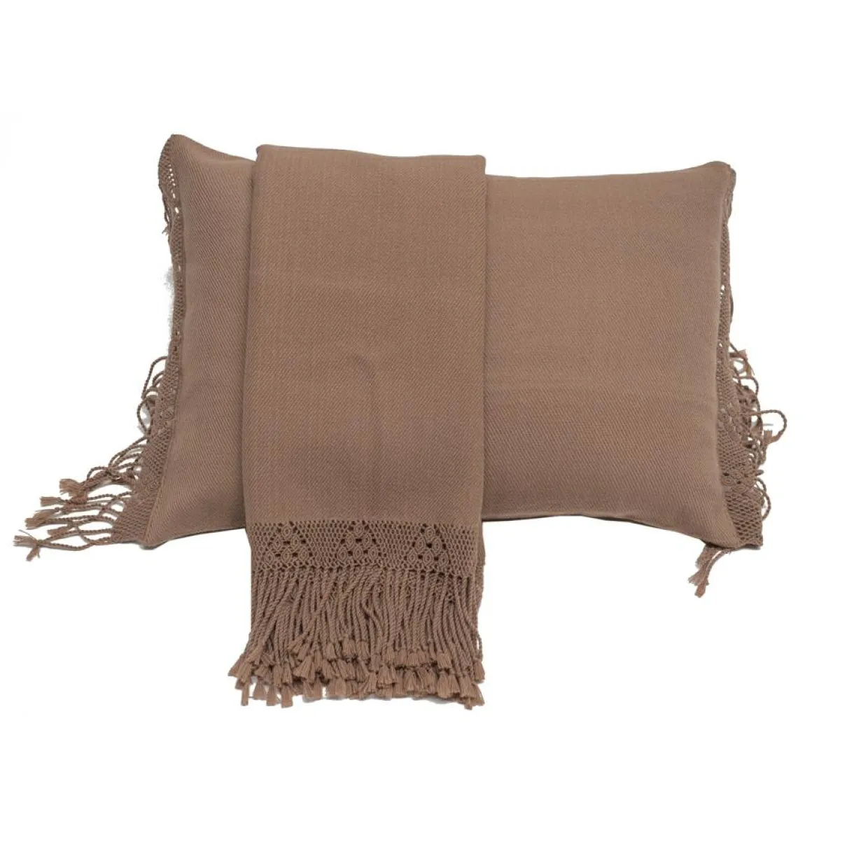 Coussin artisanal en laine & alpaga marron 40x60 cm-Bed and Philosophy New